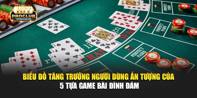 Biểu đồ tăng trưởng người dùng ấn tượng của 5 tựa game bài đình đám