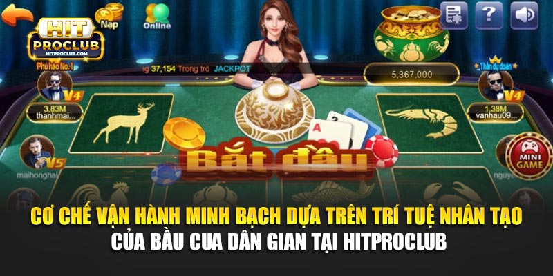 Cơ chế vận hành minh bạch dựa trên trí tuệ nhân tạo của Bầu Cua dân gian tại Hitproclub
